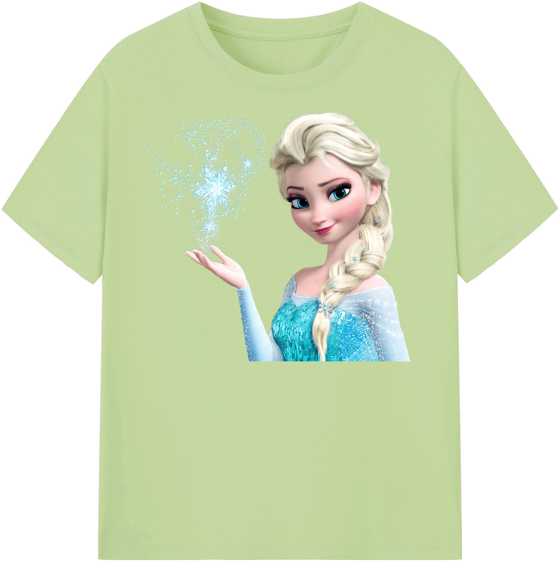 （画像用） アナと雪の女王 アンナ エルサ Frozen Anna Elsa 綿100％半袖Tシャツ（フロントプリント）